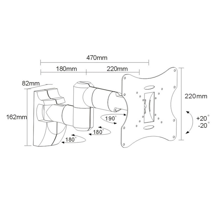 Halterung für Fernseher oder Monitor Maclean, universell, max. VESA 200x200, 23-50", 30 kg, silber, MC-503A S