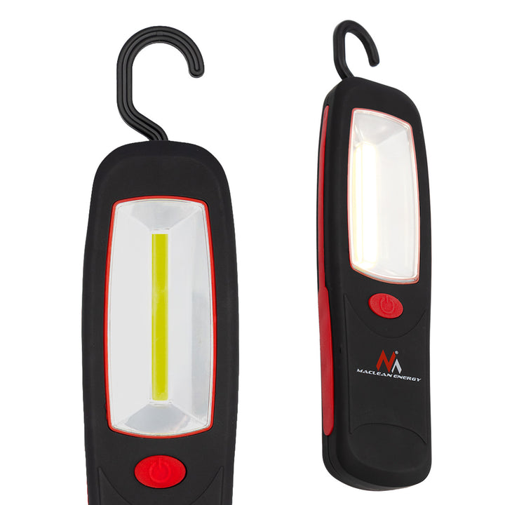 Maclean COB-LED-Werkstattlampe, Magnet, Haken, 3xAA, MCE03