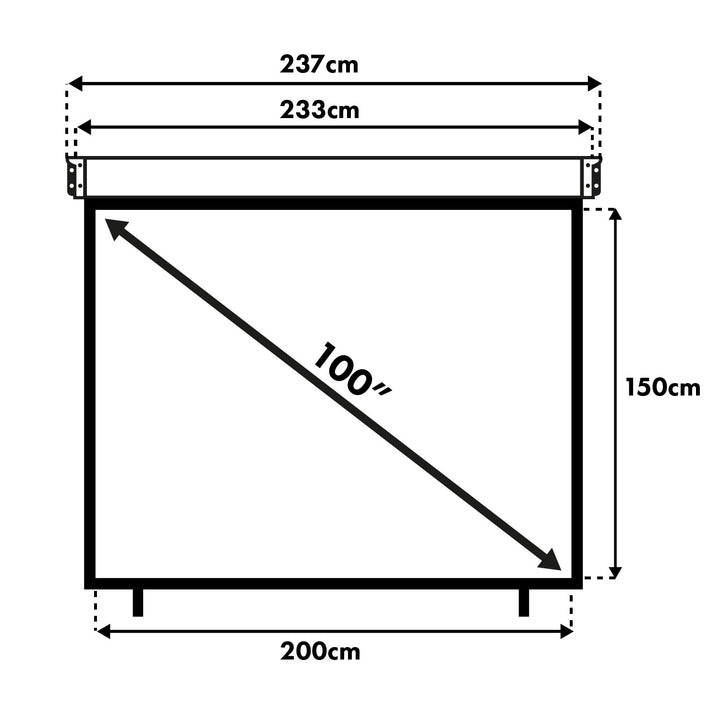 Maclean-Projektionsleinwand, elektrisch, Wand- oder Deckenmontage, 100'', 200 x 150, 4:3, MC-592