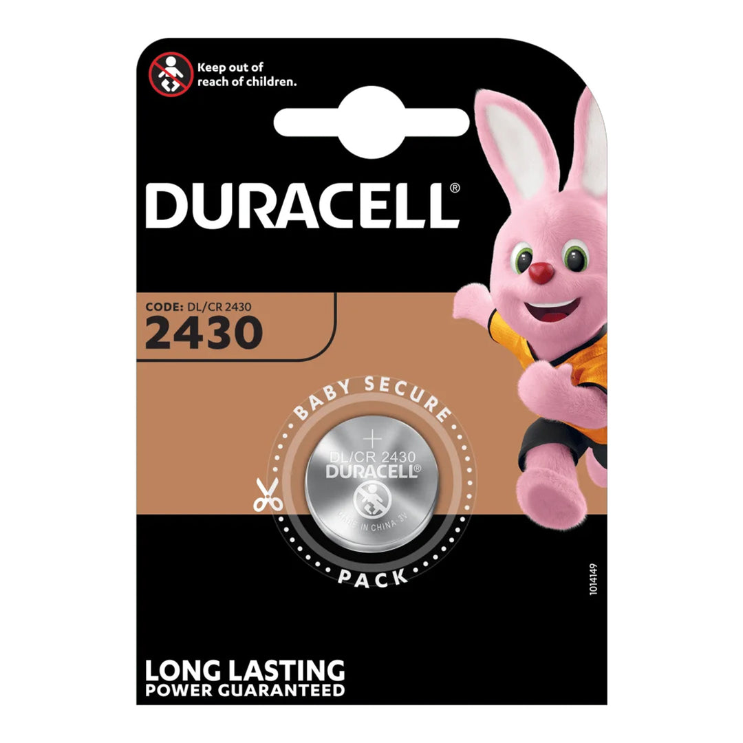 Lithium-Batterie 3V Duracell CR2430 24,5mm Durchmesser 3mm hoch