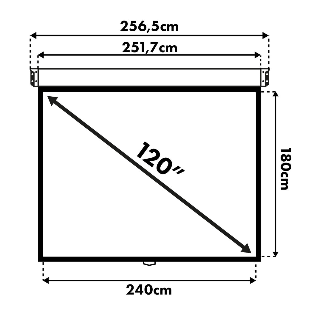 Maclean-Projektionswand, Auto-Lock, mattweiß, Wand- oder Deckenmontage, 120", 4:3, 240 x 180, MC-591