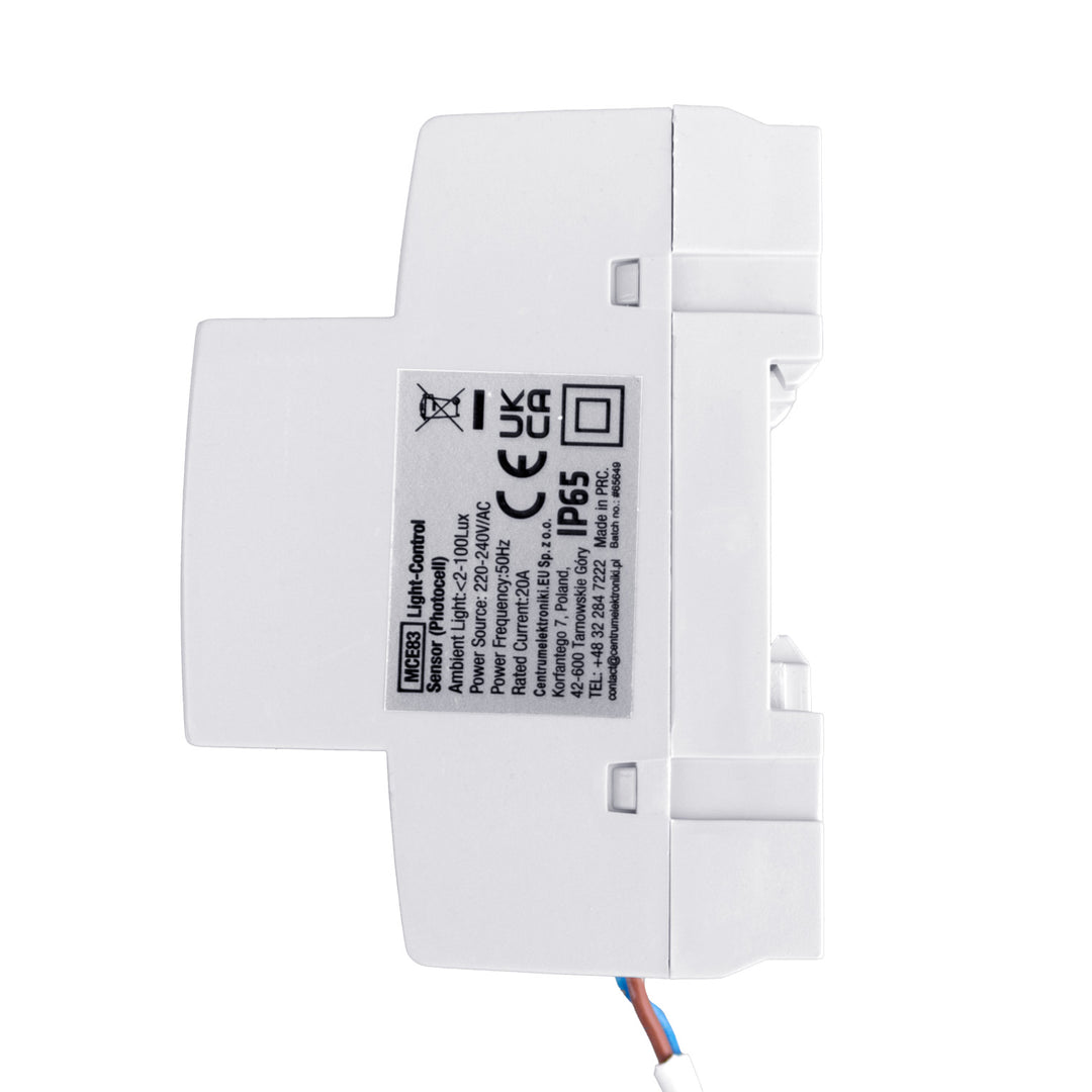 Maclean Dämmerungsschalter, DIN-Schiene, mit externem Fühler, 220-240V/AC, 50Hz, 20A, MCE83