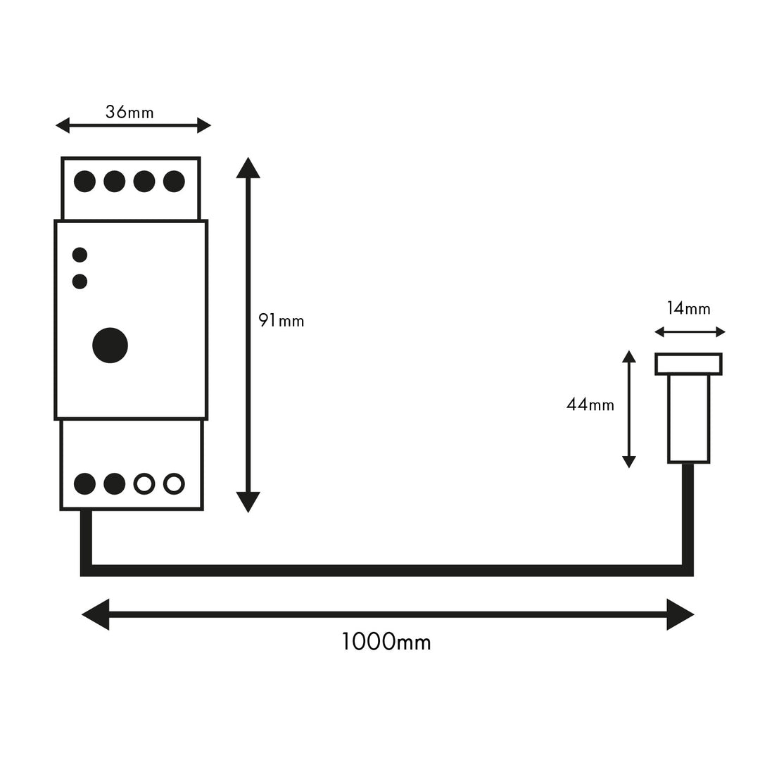Maclean Dämmerungsschalter, DIN-Schiene, mit externem Fühler, 220-240V/AC, 50Hz, 20A, MCE83
