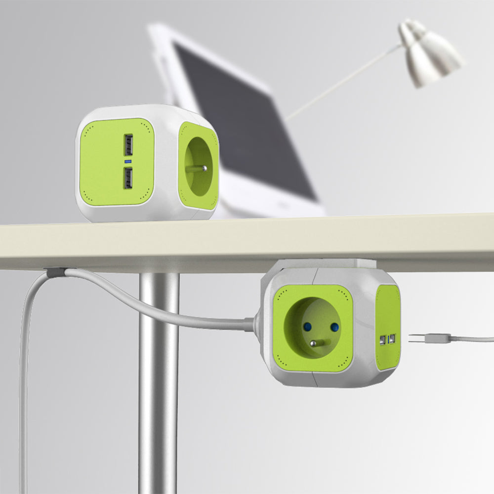 MagicCube Vierfach-Stromsteckdose von GreenBlue, 2 USB-Eingänge, 1,4m, GB118