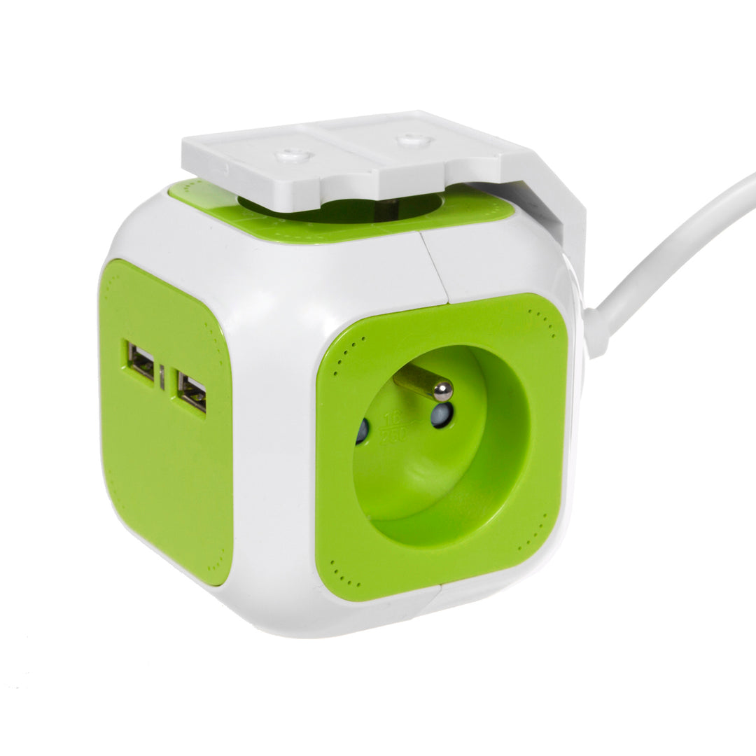 MagicCube Vierfach-Stromsteckdose von GreenBlue, 2 USB-Eingänge, 1,4m, GB118