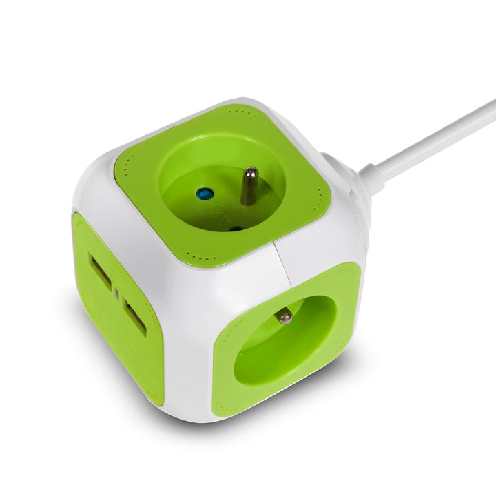 MagicCube Vierfach-Stromsteckdose von GreenBlue, 2 USB-Eingänge, 1,4m, GB118