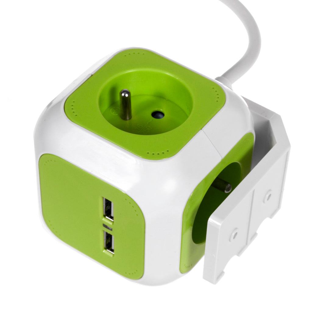 MagicCube Vierfach-Stromsteckdose von GreenBlue, 2 USB-Eingänge, 1,4m, GB118