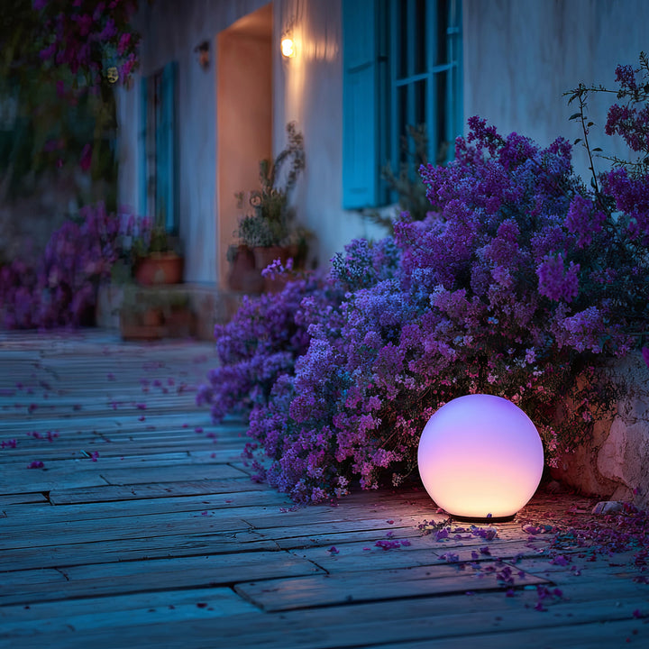 GreenBlue Solarlampe, freistehend, Garten, Kugel 25x25x58cm, RGB LED, GB165