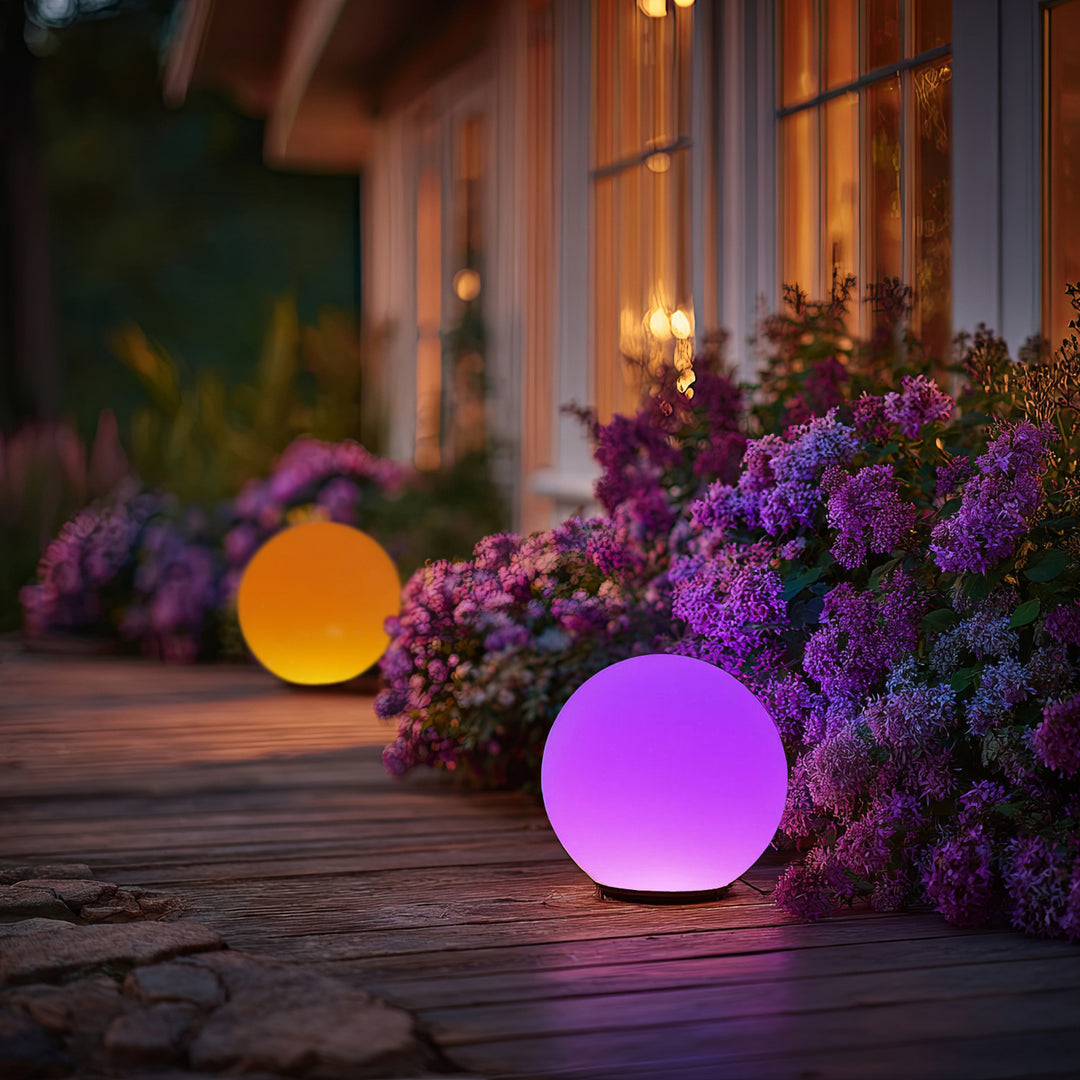 Solarlampe Solarkugel Kugelleuchte Gartenleuchte am Spies bunt 30 cm