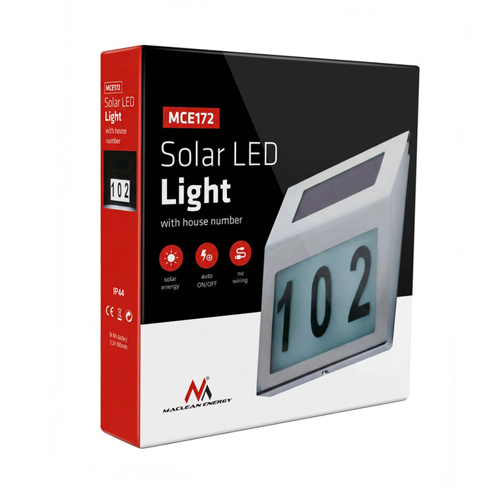 LED-Solar-Hausnummernleuchte Maclean Energy MCE172
