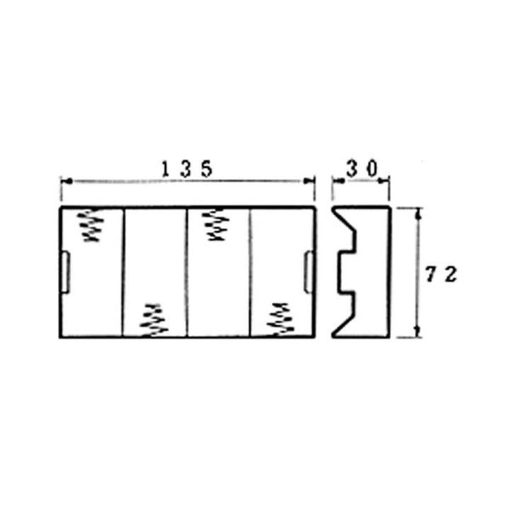 Velleman BH443D 4xR20 D flacher Batteriehalter mit Lötpunkten