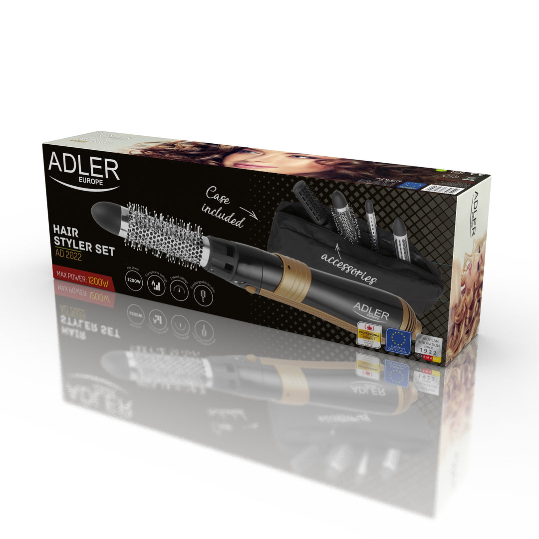 Adler Lockenstab, multifunktional, 6 Aufsätze, 2 Temperaturstufen, 1000W, AD 2022