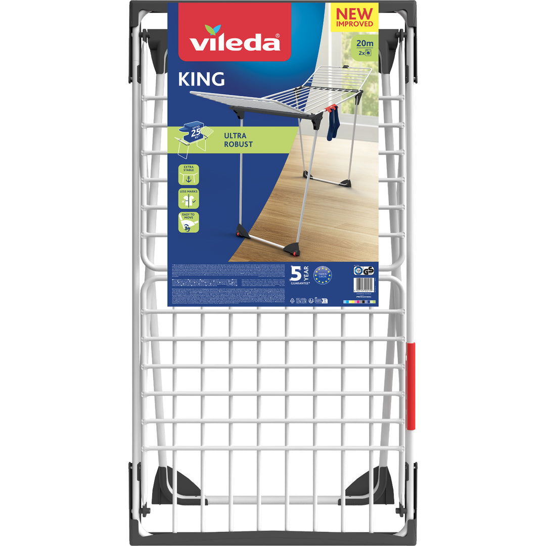 Vileda King Wäschetrockner mit dicken Aluminiumstangen