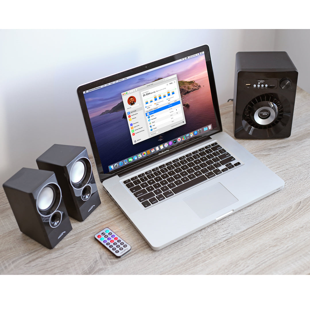 Audiocore AC910 2.1 Bluetooth Multimedia Lautsprechersystem Lautsprecher Subwoofer 280W P.M.P.O. Radio SD-Kartenslot AUX