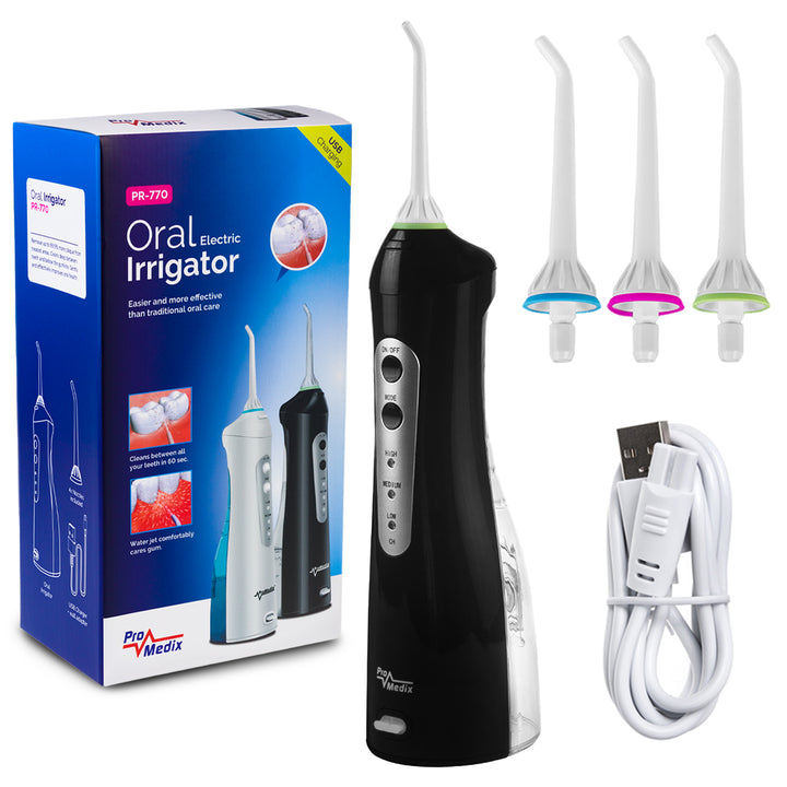 Maclean PR-770 Elektrische Munddusche Reisemunddusche Wasser-Flosser Oral Irrigator Zahnreinigung Zahnpflege 4 Düsen (Drahtlos)