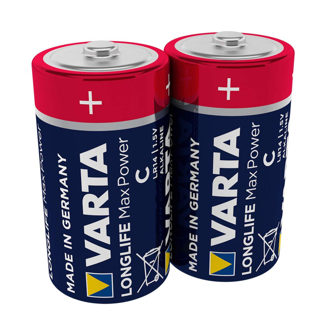 2x Varta Longlife Max Power R14 Alkaline Batterien