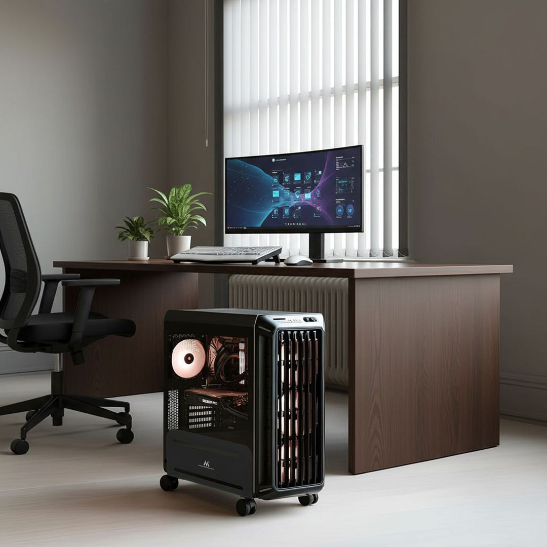 Universal Computer Ständer mit Rollen Mobiler CPU-Ständer Computerwagen bis 10kg Rollwagen PC Desktop