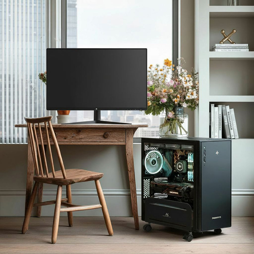 Universal Computer Ständer mit Rollen Mobiler CPU-Ständer Computerwagen bis 10kg Rollwagen PC Desktop