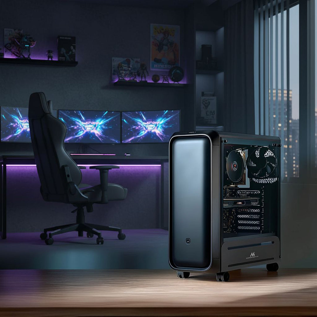 Universal Computer Ständer mit Rollen Mobiler CPU-Ständer Computerwagen bis 10kg Rollwagen PC Desktop