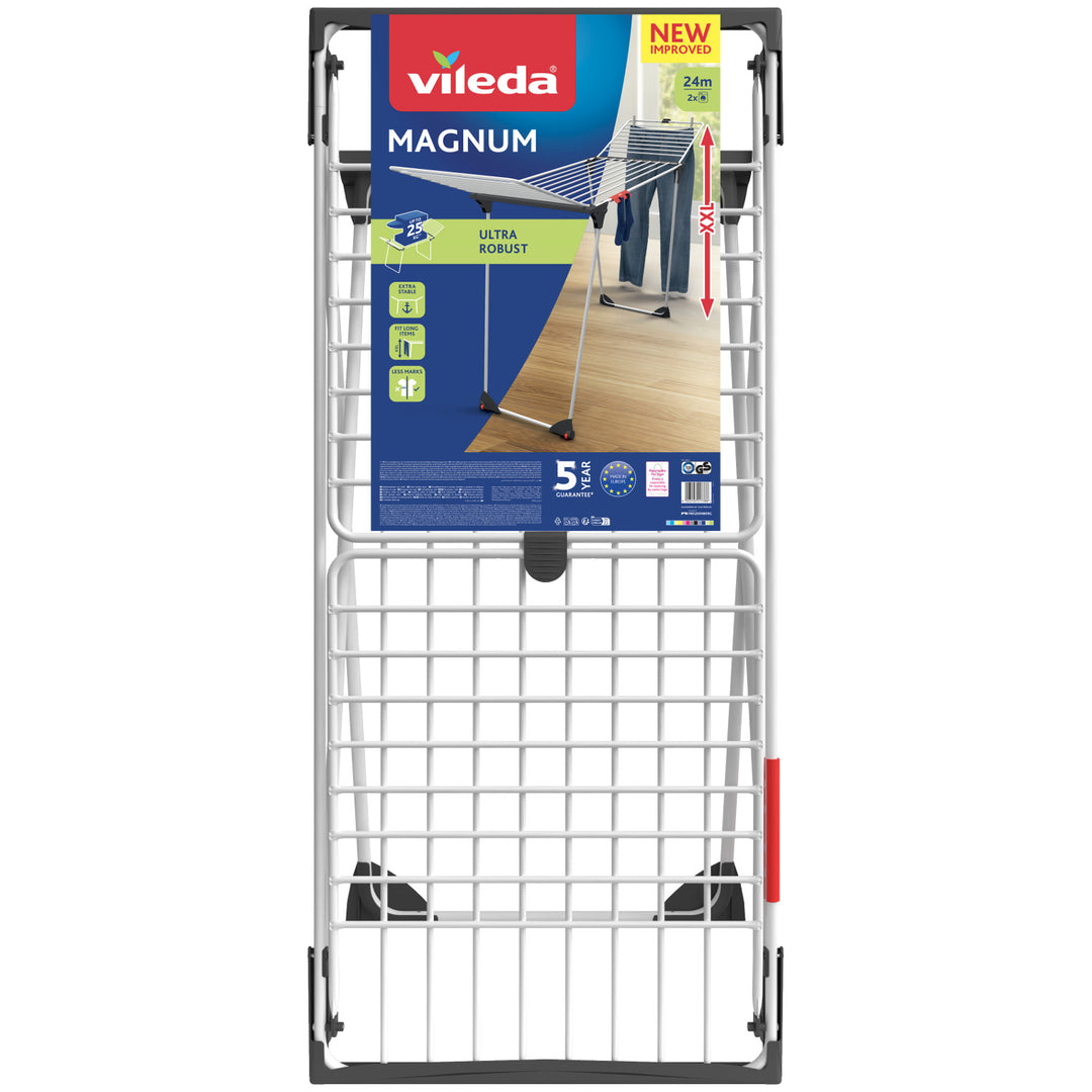 Vileda Magnum Standwäscheständer, Trockenfläche 24 m XXL-Stahlseile
