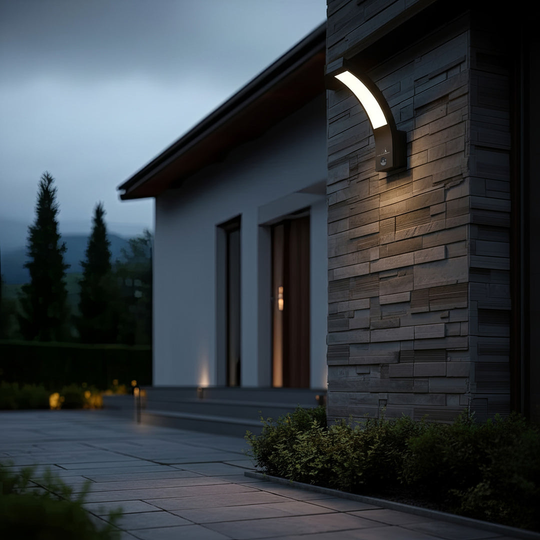LED-Lampe mit Infrarot-Bewegungssensor 140° Grad 9m Reichweite IP54 Wasserdicht Außenbereich Grau