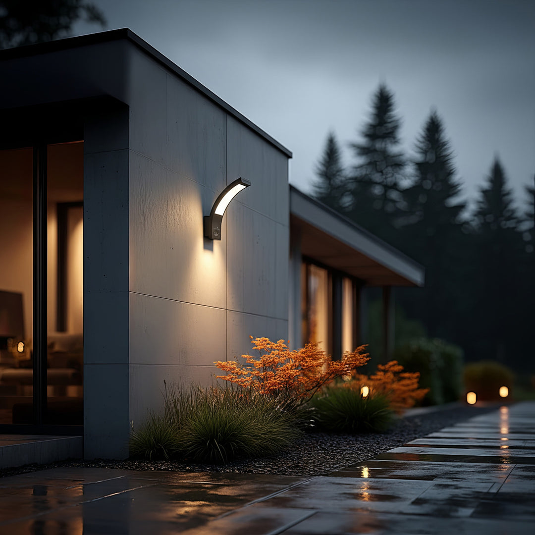 LED-Lampe mit Infrarot-Bewegungssensor 140° Grad 9m Reichweite IP54 Wasserdicht Außenbereich Grau