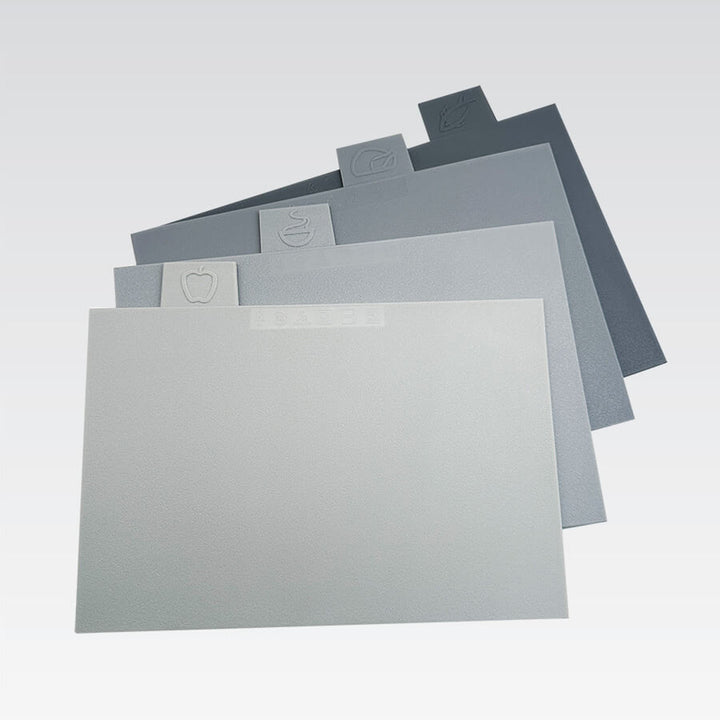 Set mit 4 Schneidebrettern + Ständer Verschiedene Farbe