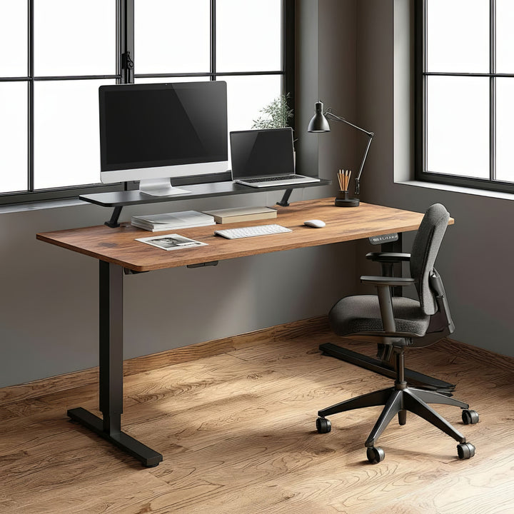 Monitorständer 13"~32" bis max. 20kg Tischplatte Regal 100x26cm Regalbrett Tischhalterung Tischbefestigung Schreibtisch Befestigung