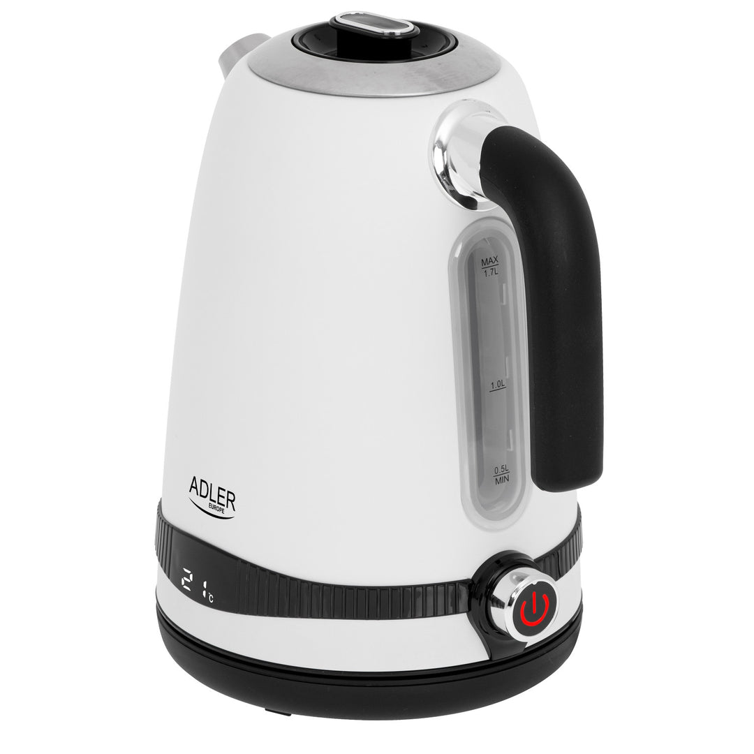Adler Wasserkocher, kabellos, LCD-Display, 2200 W, 1,7 l, AD 1295w