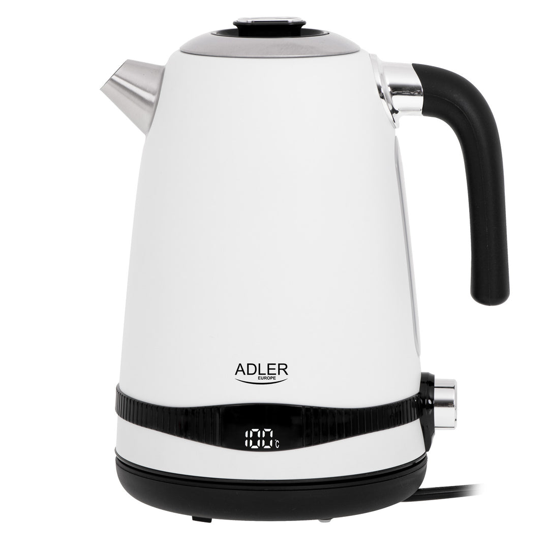 Adler Wasserkocher, kabellos, LCD-Display, 2200 W, 1,7 l, AD 1295w