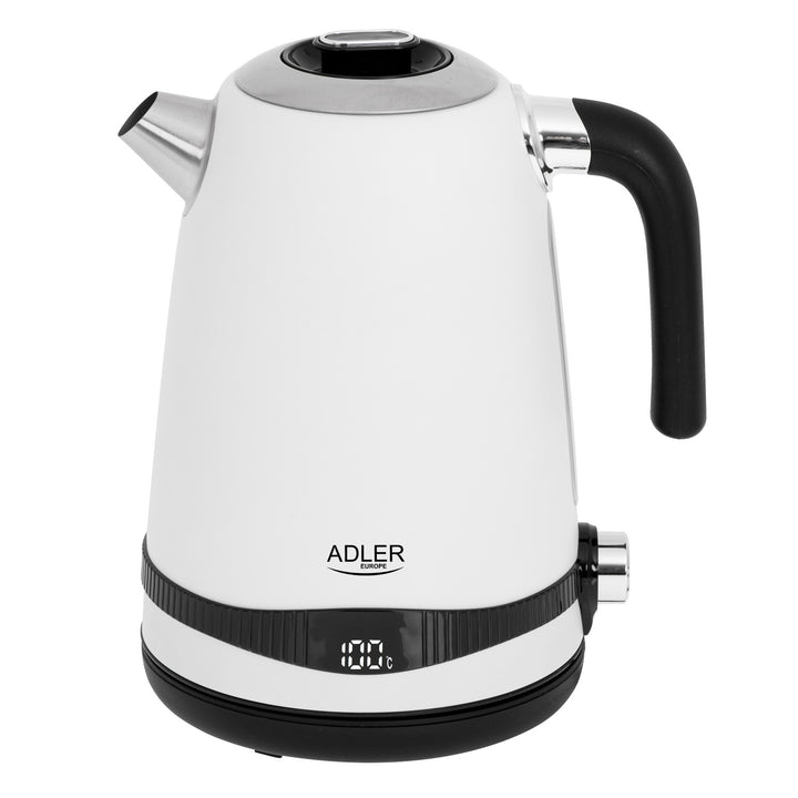 Adler Wasserkocher, kabellos, LCD-Display, 2200 W, 1,7 l, AD 1295w