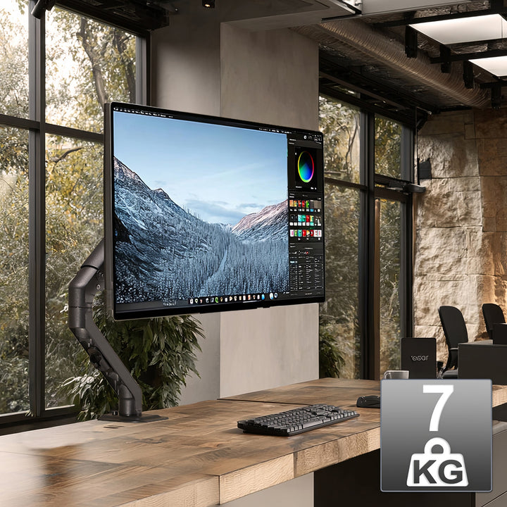 Universal-Tischhalterung für Monitor Maclean, mechanische Feder 17"-27" 7kg, VESA 75x75,100x100, MC-906