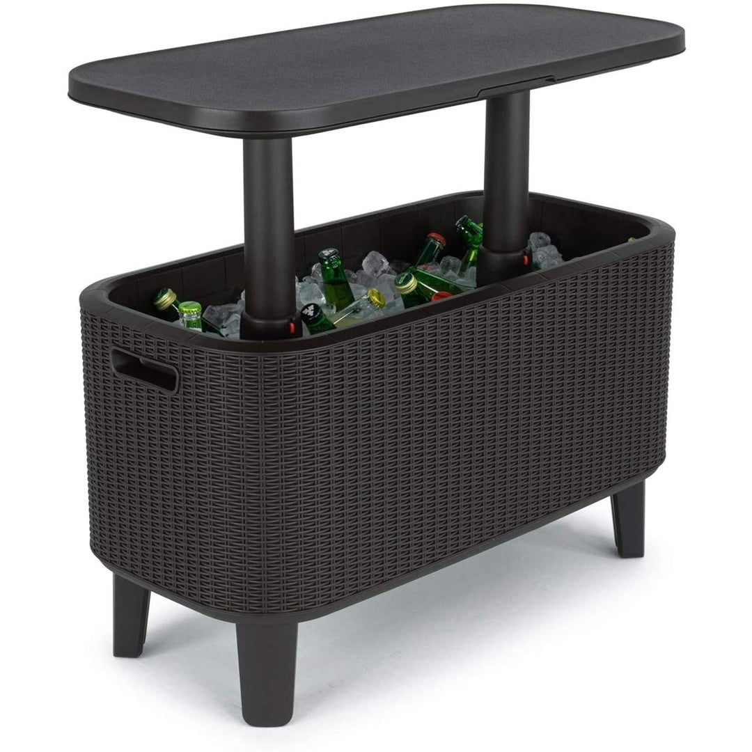 Keter Garden Bar 2in1 Tisch, Bar mit Kühlbehälter Bevy Cool Bar Rattan