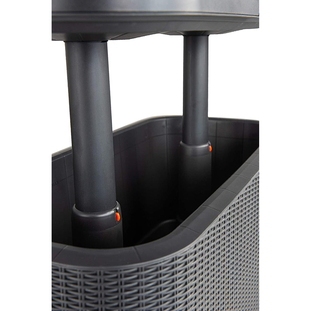 Keter Garden Bar 2in1 Tisch, Bar mit Kühlbehälter Bevy Cool Bar Rattan