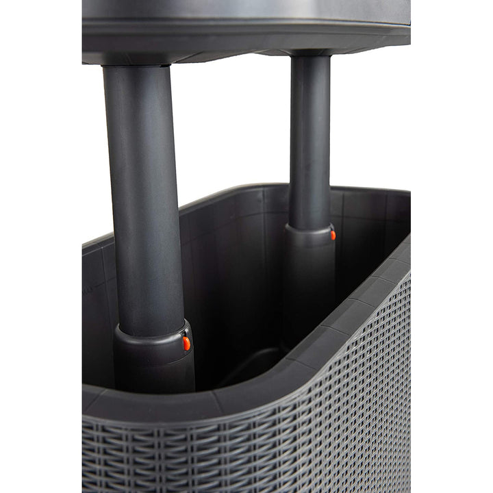 Keter Garden Bar 2in1 Tisch, Bar mit Kühlbehälter Bevy Cool Bar Rattan