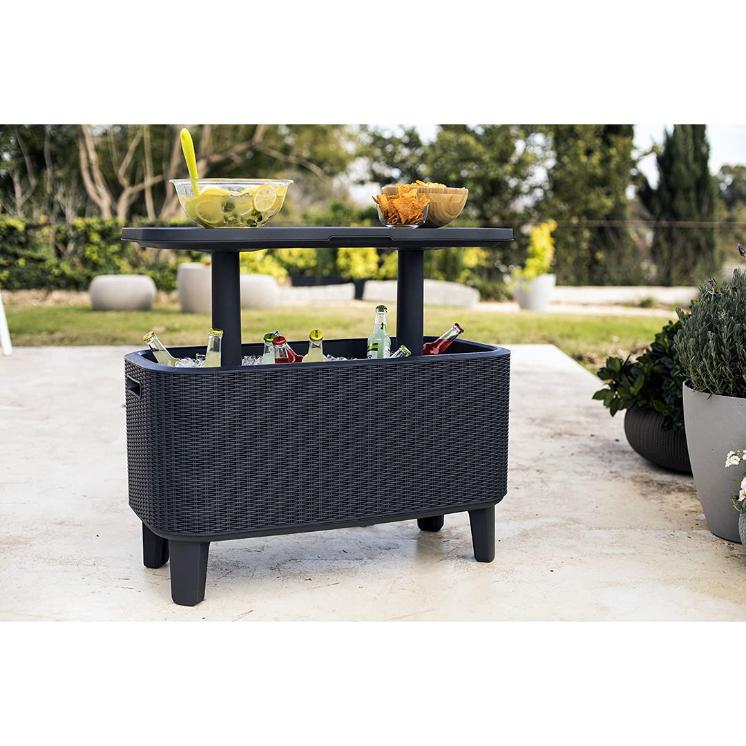 Keter Garden Bar 2in1 Tisch, Bar mit Kühlbehälter Bevy Cool Bar Rattan