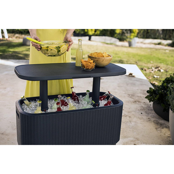 Keter Garden Bar 2in1 Tisch, Bar mit Kühlbehälter Bevy Cool Bar Rattan