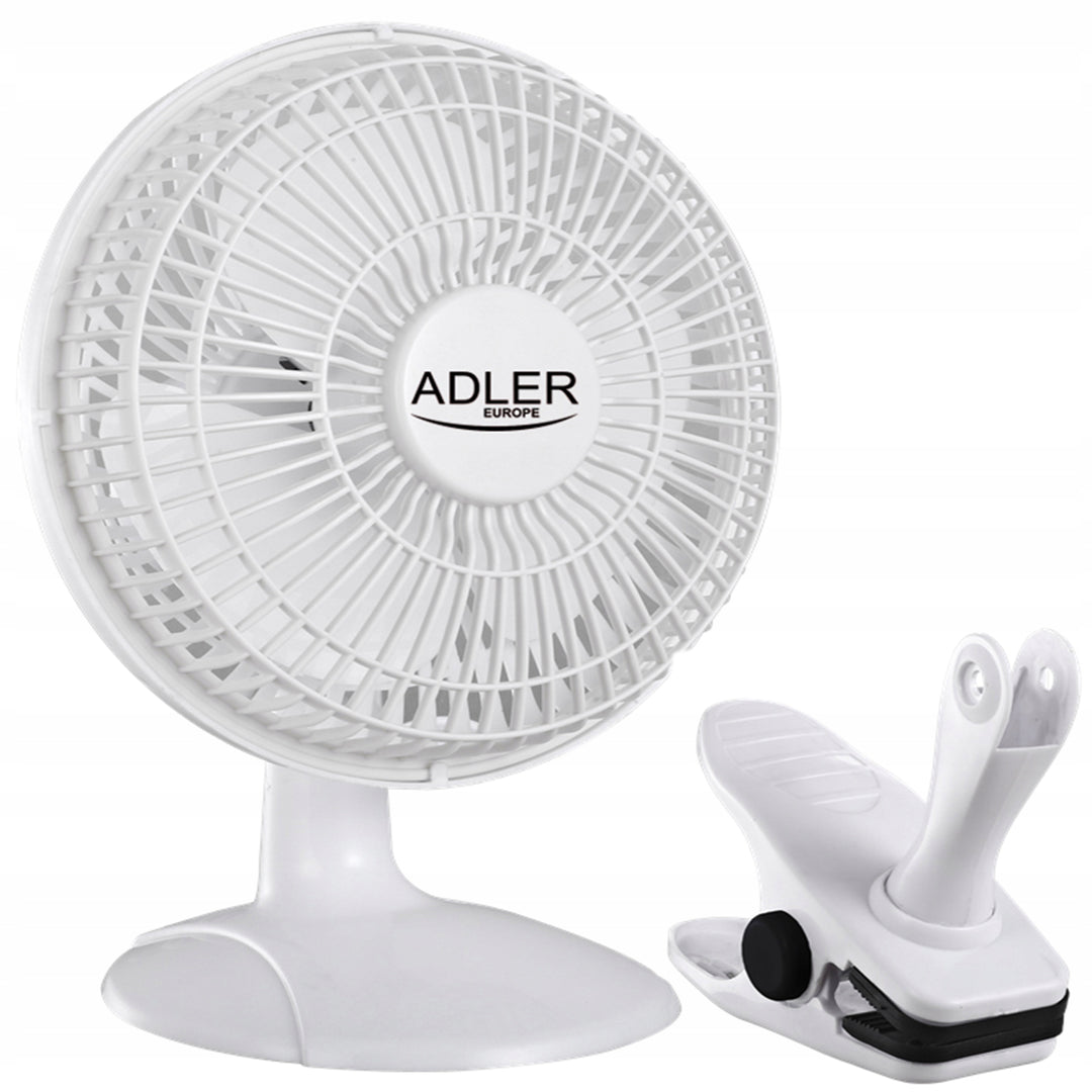 Adler Tischventilator, Clip und Sockel, Durchmesser 15 cm, max. Leistung 30W, AD7317