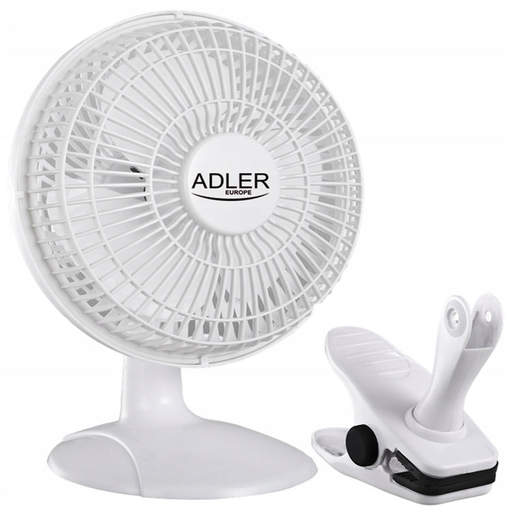 Adler Tischventilator, Clip und Sockel, Durchmesser 15 cm, max. Leistung 30W, AD7317