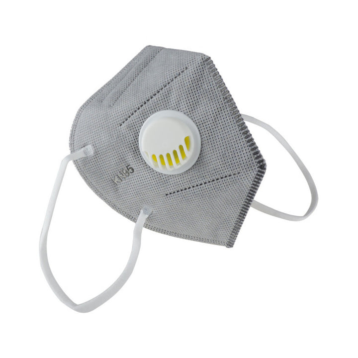 Filtermaske KN95 grau mit Ventil - 5 Lagen Polypropylen-Vlies