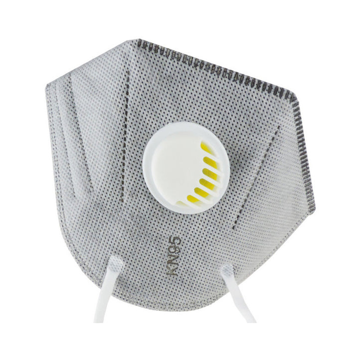 Filtermaske KN95 grau mit Ventil - 5 Lagen Polypropylen-Vlies