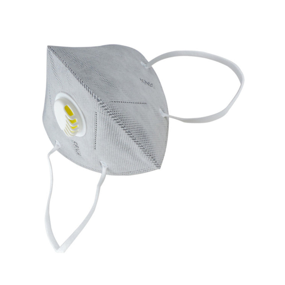 Filtermaske KN95 grau mit Ventil - 5 Lagen Polypropylen-Vlies