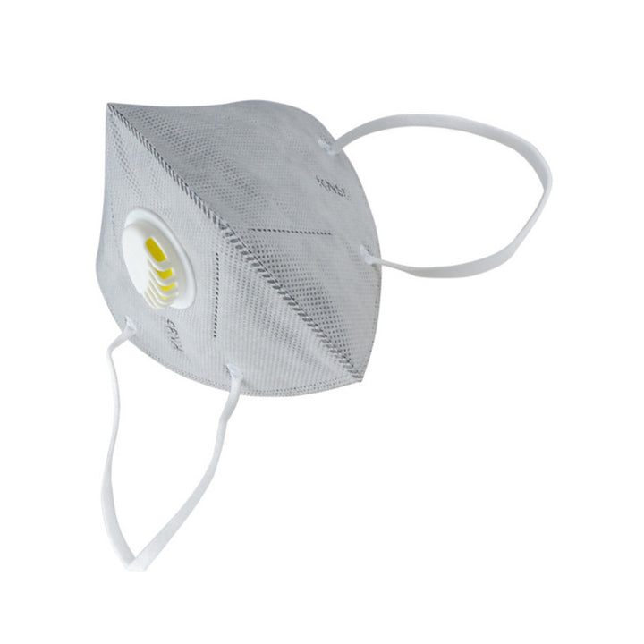 Filtermaske KN95 grau mit Ventil - 5 Lagen Polypropylen-Vlies