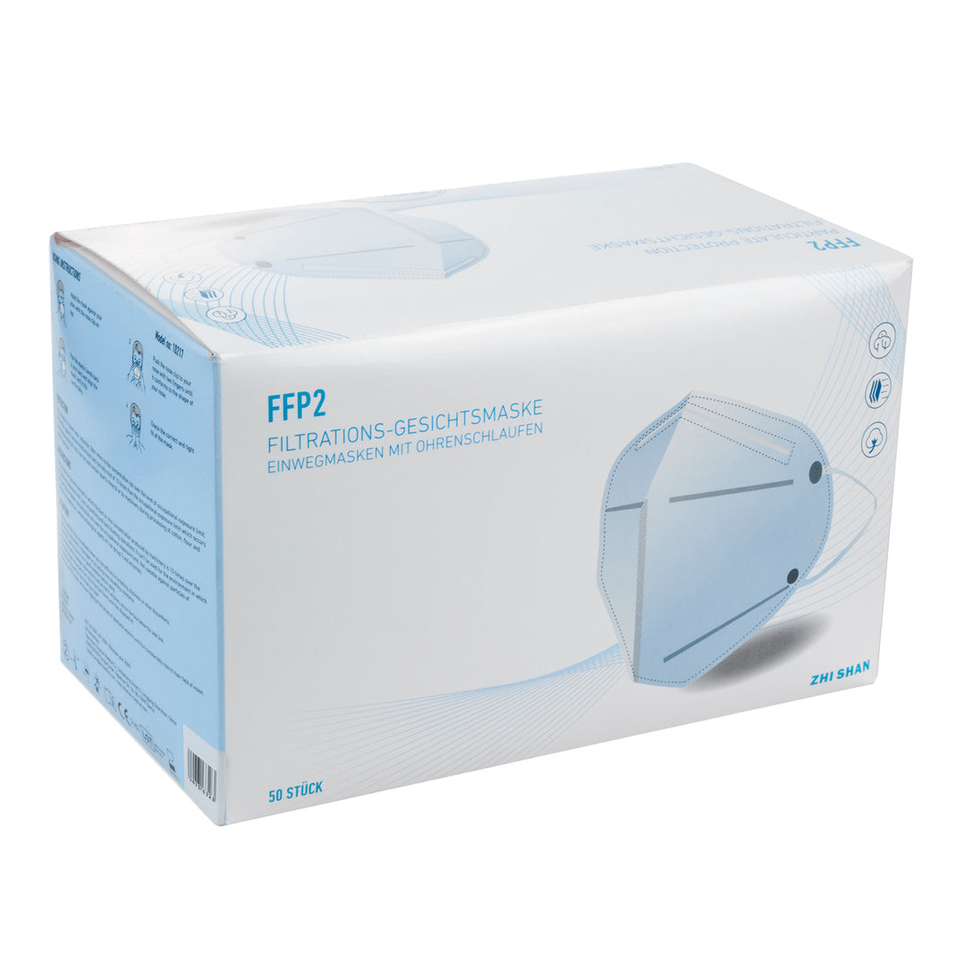 Satz Filtermasken Schutzmasken FFP2 50 Stück Universal Weiß