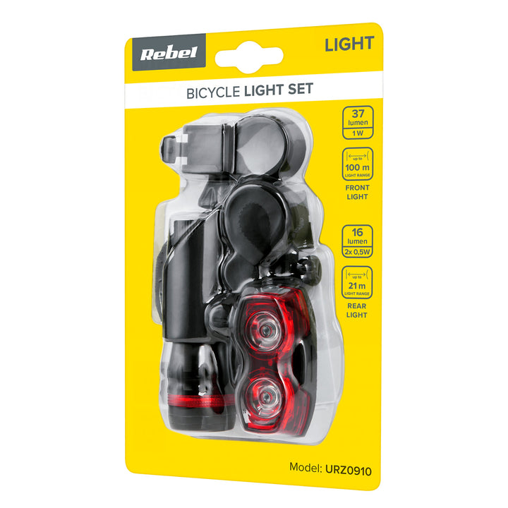 Rebel Fahrradlicht-Set, batteriebetrieben, Vorder- und Rücklicht, URZ0910