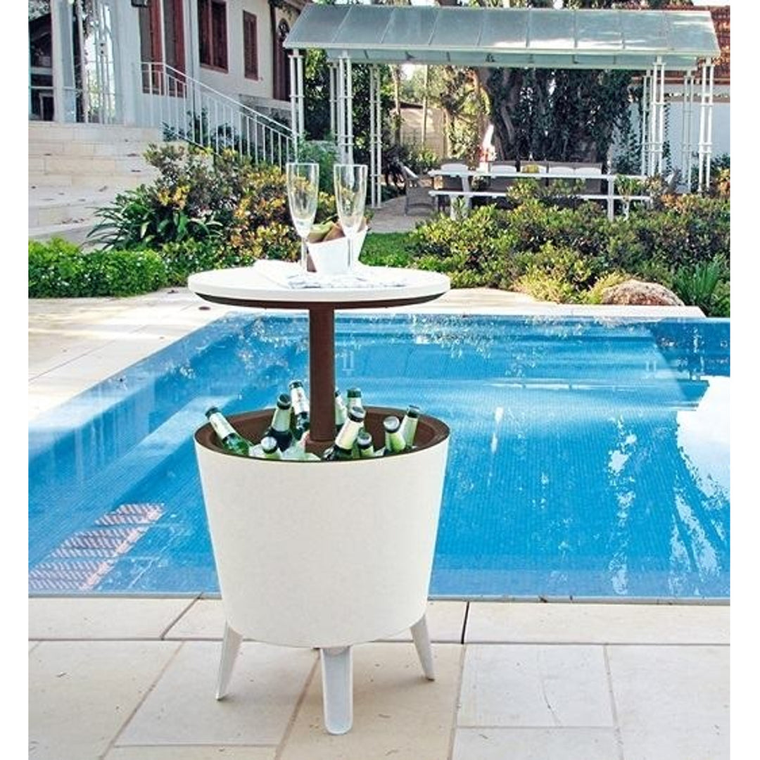 Gartenbar Keter Cool Bar 3in1 Tisch, Bar und Kühlschrank cremebraun