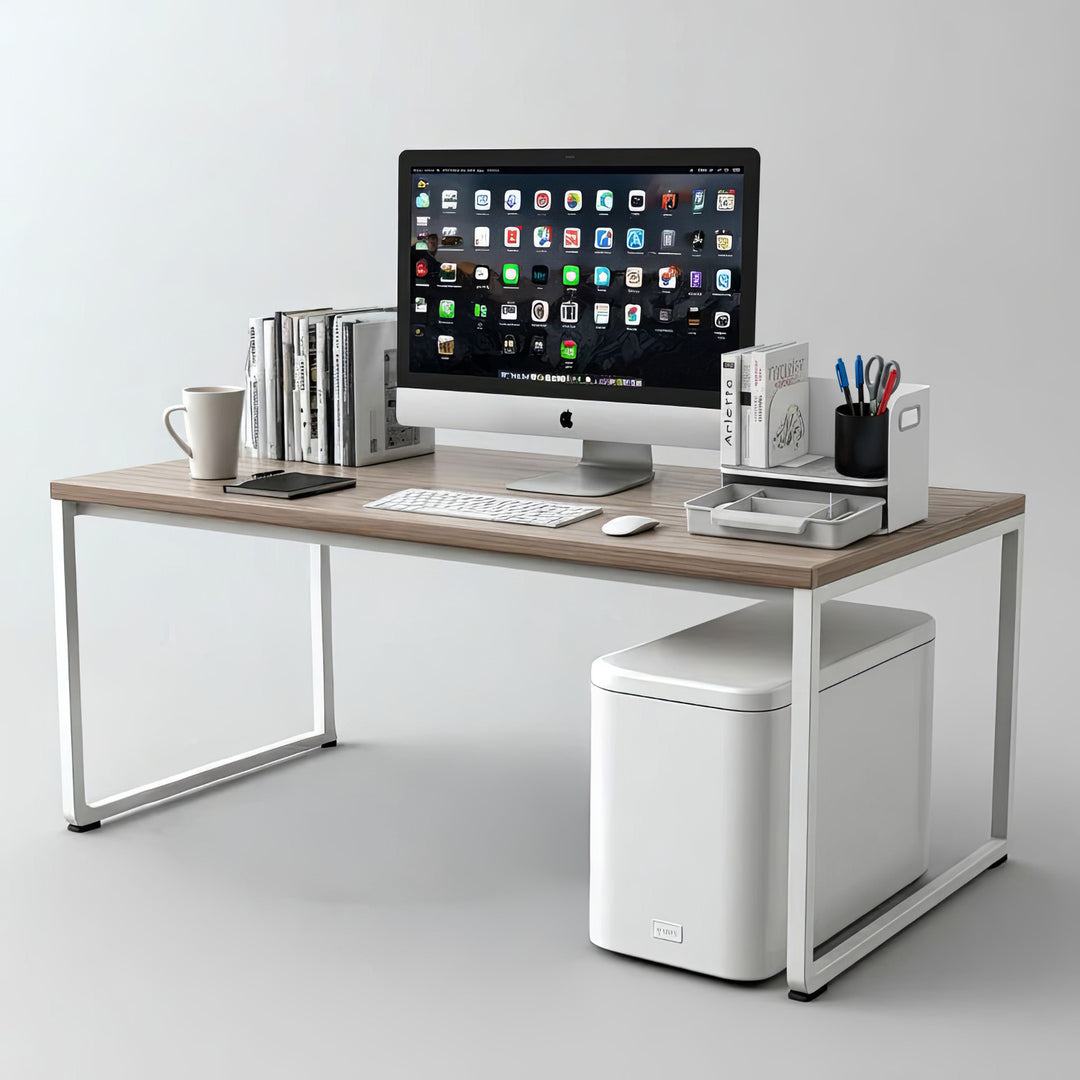 Schreibtisch-Organizer mit Schublade und Buchstütze Organizer für Büroutensilien Büro-Organizer Büroablage bis 10kg Weiß