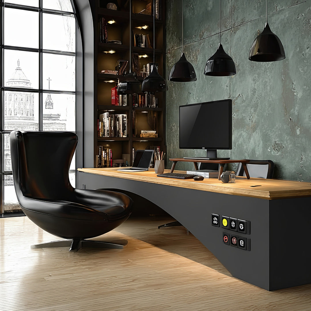 Holzständer für Monitor / Laptop Maclean, (500x240x120mm), schwarz nussbaumfarben, max. 20kg, MC-930