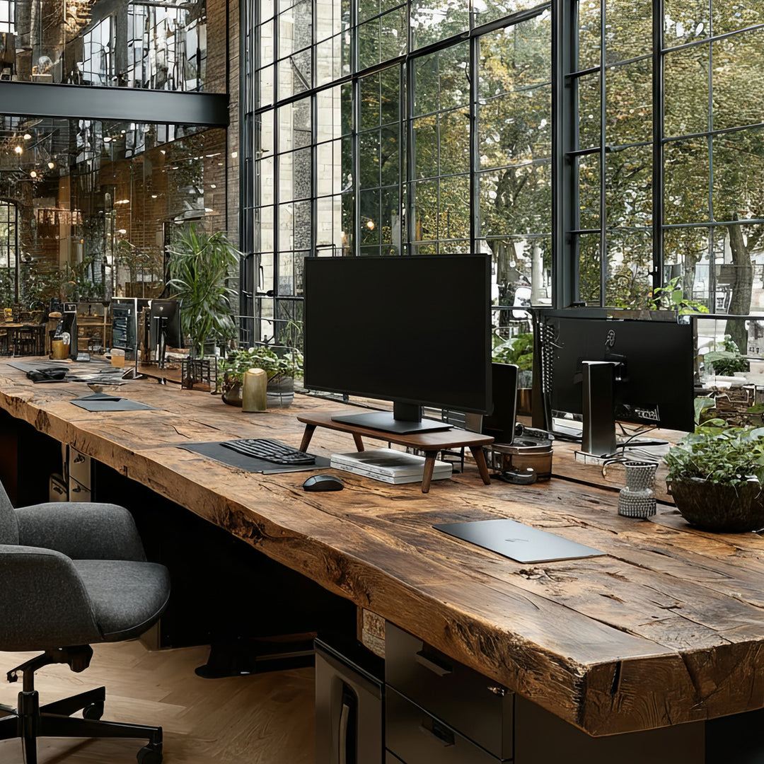 Holzständer für Monitor / Laptop Maclean, (500x240x120mm), schwarz nussbaumfarben, max. 20kg, MC-930