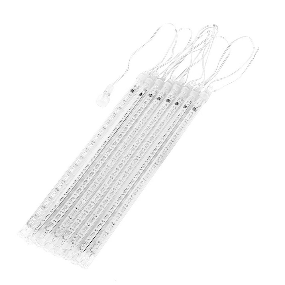 Solar LED Eiszapfen Lichterkette 144 LED 8x Eiszapfen RGB Lichtervorhang 2,4m Weihnachtsbeleuchtung IP44 Dekoration Solarleuchte